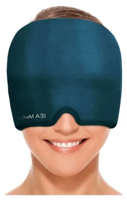 Produktbild von Migränemaske – 360° Gel Kühlmaske & Wärmemaske gegen Migräne, Einheitsgröße, Kopfschmerzen Mütze, Schlafmaske kühlend, Kühlmütze Migräne, kühlende Kopfmaske