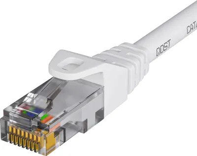 Obrázek produktu pro Qost - CAT6 internetový kabel - CCA / UTP - 10 Gbps / 250 MHz - RJ45 konektory - Patch kabel / Síťový kabel - 2 metru - Bílý