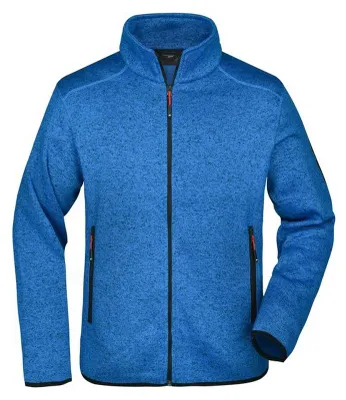 Produktbild von James and Nicholson - Fleecejacke für Herren LT3142 (XL) (Rot/Königsblau meliert)