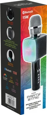 Produktbild von Bigben Bluetooth portabler Lautsprecher Party Mic Mikrofon Licht LED schwarz AU387087