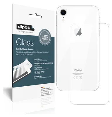 Produktbild von 2x Schutzfolie für Apple iPhone XR Rückseite - Anti-Shock 9H Folie dipos Glass
