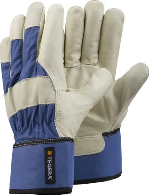 Produktbild von Tegera Lederhandschuh 106 für raue Arbeiten mit verstärktem Zeigefinger und EN 388 & EN 407 Schutz (6 Paar)