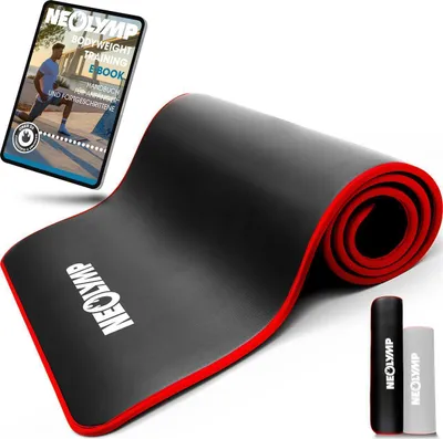 Produktbild von NEOLYMP extra Dicke und rutschfeste Fitnessmatte mit Fitness E-Book und Tragegurt - Pilatesmatte, Yoga Matte, Sportmatte, Gymnastikmatte, Trainingsmatte