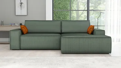 Produktbild von Ecksofa TOR mit Schlaffunktion. Farbe: Winter Moss.