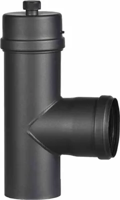 Produktbild von Pelletanschluss T-Stück, 220 mm Ø 80 mm, mit Deckel,schwarz