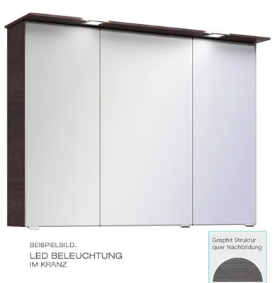 Produktbild von PELIPAL TRENTINO 920 Spiegelschrank / Graphit / LED-Beleuchtung / 90 x 72 x 20 cm / EEK: A++