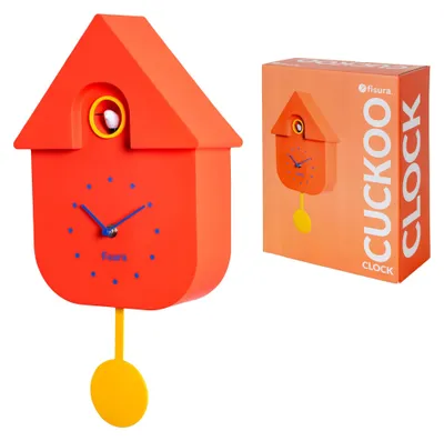 Zdjęcie produktu dla Fisura retro zegar z kukułką czerwony