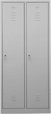 Produktbild von Garderobenspind Camel | 2-Fach mit Pro-Aufteilung| HxBxT 180x80x50 cm | Zylinderschloss | Grau