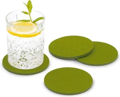 Image de Vilte - Lot de 8 dessous de verre ronds verts