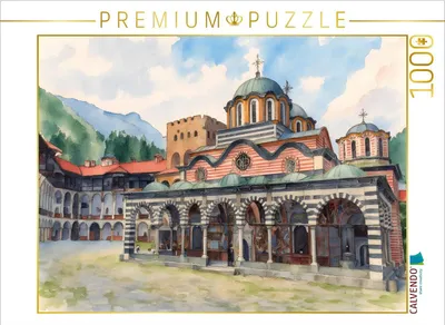Produktbild von CALVENDO Puzzle Kloster Rila in Bulgarien | 1000 Teile Lege-Größe 64x48cm Foto-Puzzle für glückliche Stunden