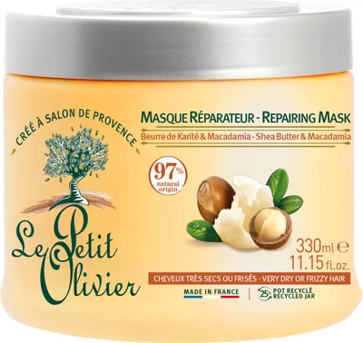 Productafbeelding van Le Petit Olivier Herstellende masker voor droog haar – Shea boter en macadamia-olie, 330 ml
