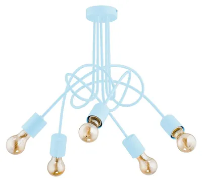 Produktbild von Deckenlampe Metall E27 50 cm breit Blau Deckenleuchte