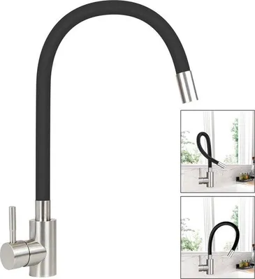 Productafbeelding van Famanu Keukenmengkraan - Flexibel - 360° draaibaar - RVS - Waterbesparend