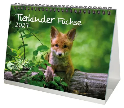 Produktbild von Tierkinder Füchse DIN A5 Tischkalender 2027 - Seelenzauber