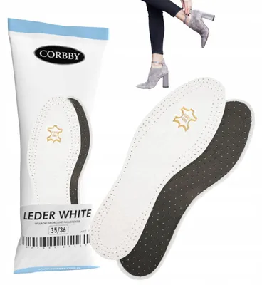 Produktbild von Corbby Leder White Einlegesohlen aus Leder Aktivkohle Gr. 39-40