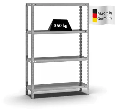 Produktbild von PROREGAL Fachbodenregal Schraubsystem MAGNUS Germany | HxBxT 150x100x30cm | 4 Ebenen | Fachlast 350 kg | Beidseitig nutzbar | Verzinkt