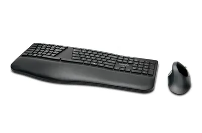 Zdjęcie produktu dla Kensington Pro Fit Ergo, Pełnowymiarowy (100%), Bezprzewodowy, RF Wireless + Bluetooth, QWERTY, Czarny, Dołączona myszka