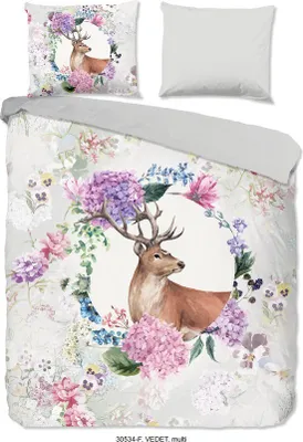 Produktbild von Good Morning Good Morning Bettbezug "Deer" - Grau - (240x200/220 cm) - Baumwollflanell