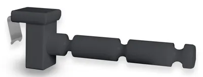 Produktbild von 4x Fensterhaken klemmbar mit Distanzhalter, Größe L in anthrazit, Dekohaken, Abstandshalter, Aufhänger für Fensterdekoration, Klemmbereich 10-27 mm