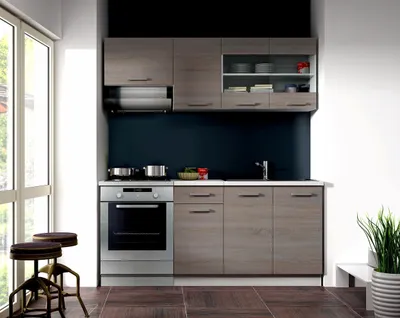 Produktbild von Küche Dave Mini 180 cm Küchenzeile Küchenblock Singleküche Eiche Sonoma Trüffel
