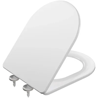 Immagine prodotto di Copriwater, meccanismo di chiusura ammortizzata, sistema di fissaggio rapido, bianco, forma D