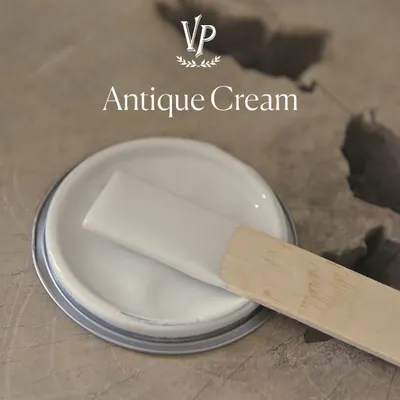 Produktbild von Mat Natural Vintage Paint Kreidefarbe – Möbelfarbe Matt | Wasserbasiert VOC-arm EN 71-3 EU Ecolabel | 65+ Farben | Shabby Chic & Vintage Look - 100 ml - Antique Cream
