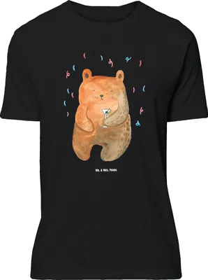 Produktbild von Mr. & Mrs. Panda Größe M T-Shirt Bär Party - Schwarz - Geschenk, Tshirt, Gute Laune, Herren, mit Spruch, Lustig, Shirt, Geburtstagsgeschenk, Teddy, Geburtstag