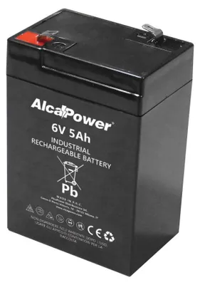 Immagine prodotto di Batteria Ricaricabile 6V 5Ah AGM Ermetica - Ideale per Allarmi, UPS e Giocattoli - Attacco Faston T1