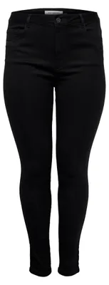 Immagine prodotto di ONLY Carmakoma, jeans skinny da donna, modello Caraugusta, colore nero. Modello Noos, jeans skinny
