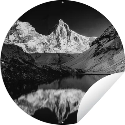 Produktbild von MuchoWow® Gartenposter Outdoor-Poster Rund Kedartal Fotodruck schwarz/weiß Ø 120 cm Gartendeko Rundes Poster draußen