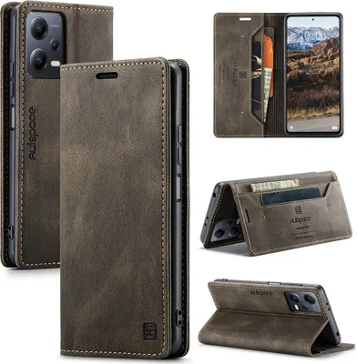 Produktbild von Redmi Note 12 Hülle, Retro Kunstledertasche Stand Schutzhülle für Xiaomi Redmi Note 12 5G Kupfer