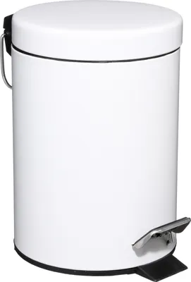 Produktbild von 5five Simply Smart | Mülleimer 3l - Weiß - Ästhetisch und funktional - Mit Fußpedal und leiser Klappe