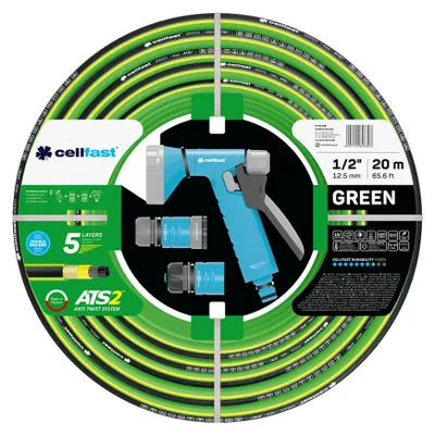 Gartenschlauch-Set CELLFAST GREEN ATS 1/2" 20 m mit Spritzpistole