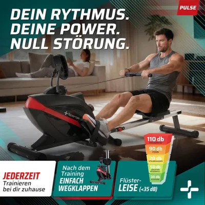 Produktbild von SportPlus I Rudergerät I für zuhause, Rudermaschine klappbar, Rudergerät leise, Rudergerät Magnet, Fitnessgerät rudern, SP-MR-008-B