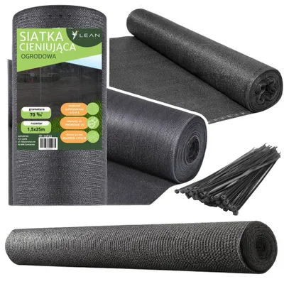 Immagine prodotto di Rete ombreggiante per recinzioni, copertura per recinzioni, nera, 1,5 m, 25 m, 70 g/m²