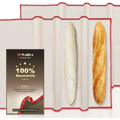 Obrázok produktu pre Veľká utierka na pečenie 90x60 cm (2 kusy) - Profesionálna bavlnená utierka na pečenie chleba a formovanie cesta