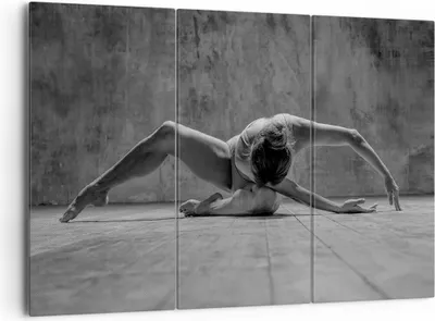 Produktbild von Bild auf Leinwand - Leinwandbild - 3 Teile - Tanz Schwarzweiß Frau - 165x110cm - Wand Bild - Wanddeko - Wandbilder - Leinwanddruck - Bilder - Wanddekoration - Leinwand bilder - CE165x110-4352