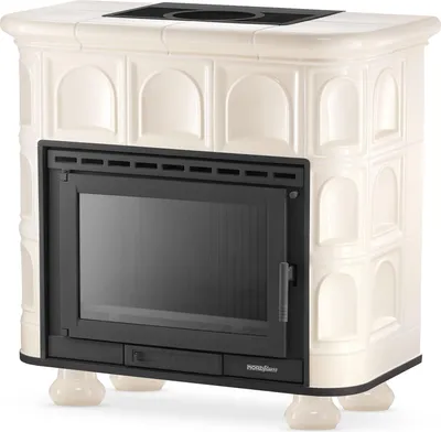 Produktbild von Kachelofen Kaminofen Pallazzo – Beige – 11,9 kW Klassischer Keramikofen mit hochwertigem Gusseinsatz FERGUSS Handgefertigte Kacheln