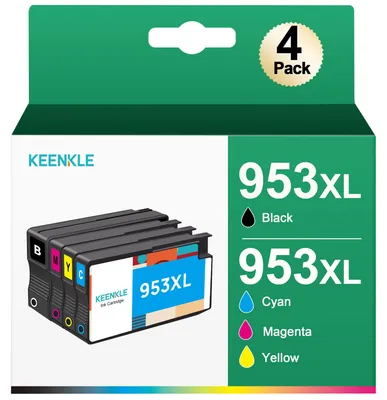 Produktbild von KEENKLE 953 XL Tintenpatronen Kompatibel für HP 953XL Multipack für HP OfficeJet Pro 7720 7730 7740 8715 8725 8210 8700 8710 8720 8730 8734 8740 8743 (Schwarz Cyan Magenta Gelb, 4er-Pack)