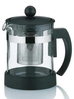 Glas-Teekanne 0,7 L mit Filter, Schwarz