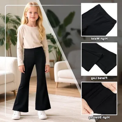 Bequeme Mädchen Leggings aus Baumwolle, 2er-Pack mit weitem Bein, atmungsaktiv und dehnbar für Tanz und Yoga, geeignet für
