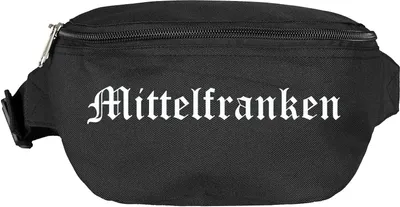 Produktbild von Mittelfranken Bauchtasche - Altdeutsch bedruckt - Gürteltasche Hipbag Schwarz