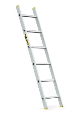 Produktbild von Drabest | Leiter - 6 Stufen, Tragfähigkeit 150kg - Alu Leiter, Dachleiter, Anlegeleiter, Anti-Rutsch-Füße