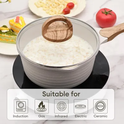 Obrázok produktu pre Omgoods – Hrnec Kookpan, 18 cm – 2L, granitový, s nepriľnavým povrchom, s rukoväťou a výlevkou
