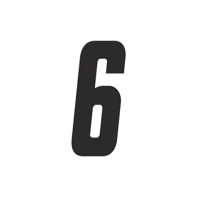 Obrázok produktu pre Nálepka závodné číslo pre Moto Cross "6", čierna 15 cm