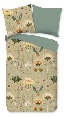 Produktbild von Good Morning Renforcé-Bettwäsche-Garnitur Jeanne Farbe Grün Größe 135x200+80x80