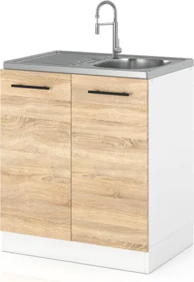 Zdjęcie produktu dla Szafka Kuchenna Stojąca Pod Zlewozmywak Modułowa 60Cm Spremium Dąb Sonoma