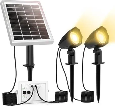 Produktbild von Solare Bodenlampen für den Garten mit Pflanzspitzen - Solare Außenleuchten mit Energie aus der Sonne - Solare Gartenbeleuchtung für den Gartenboden mit Pflanzhalter