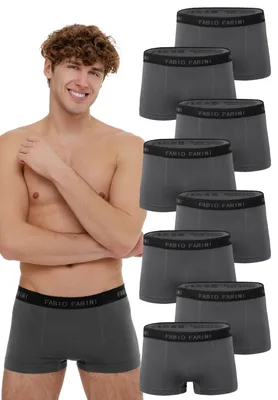 Produktbild von Fabio Farini - 8 Stück Herren Unterhosen - Männer Retroshorts aus weicher Microfaser im sportlichen Look mit Logoschriftzug