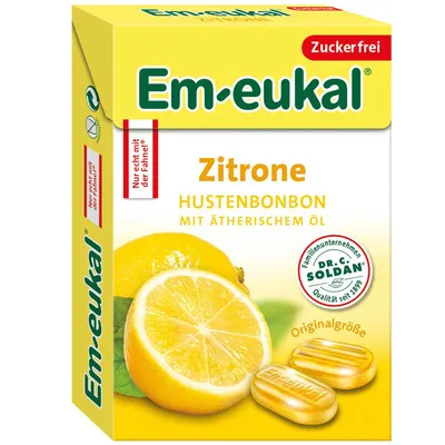 Obrázek produktu pro Em eukal Box Citronová kapka proti kašli Esenciální oleje bez cukru 50g